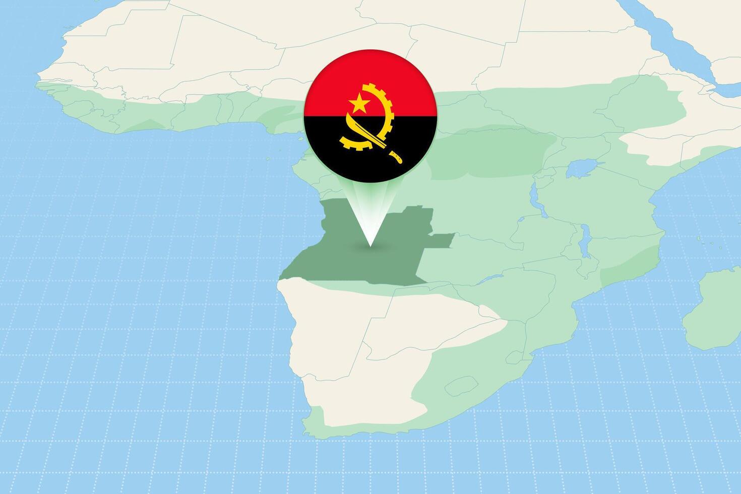 mapa ilustração do Angola com a bandeira. cartográfico ilustração do Angola e vizinho países. vetor