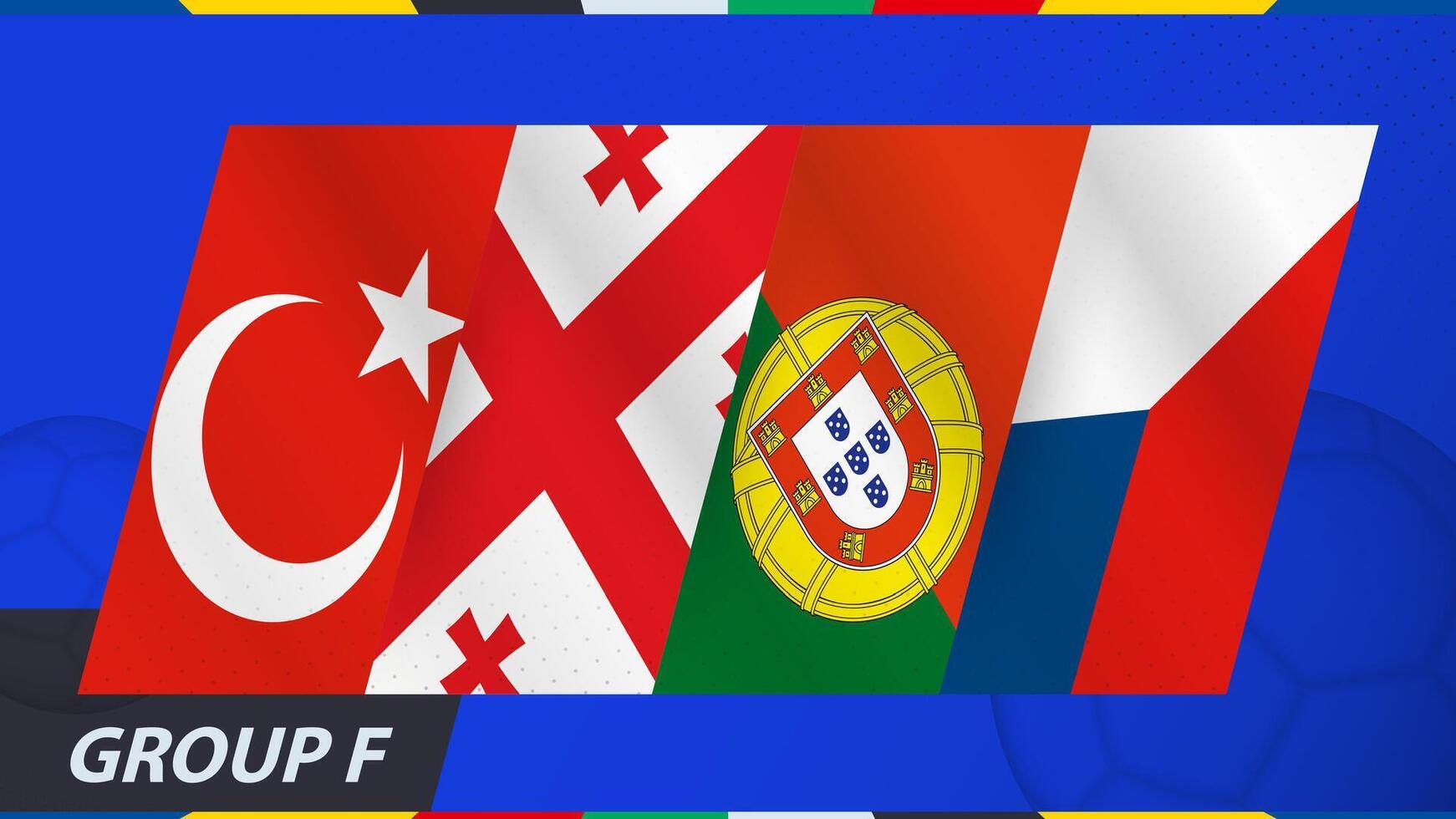 grupo f bandeiras do a internacional futebol torneio 2024. vetor