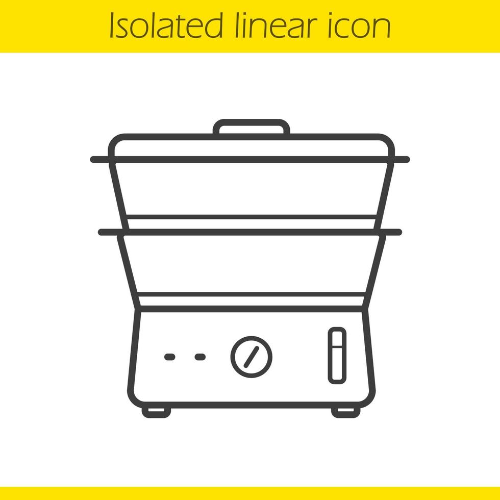 ícone linear do fogão a vapor. ilustração de linha fina. símbolo de contorno. desenho de contorno isolado de vetor