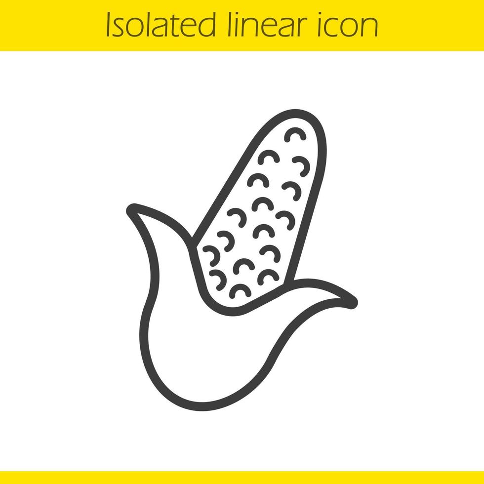 ícone linear de milho. ilustração de linha fina. símbolo de contorno de milho. desenho de contorno isolado de vetor