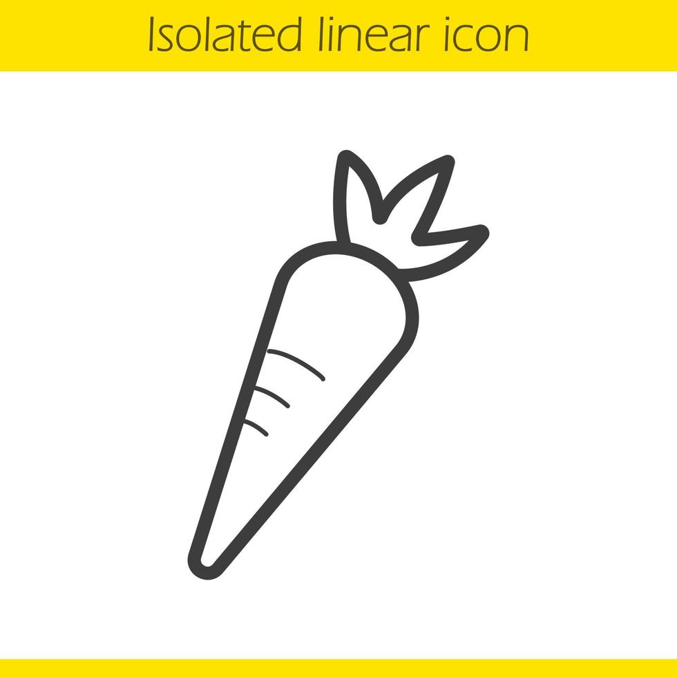ícone linear de cenoura. ilustração de linha fina. símbolo de contorno. desenho de contorno isolado de vetor