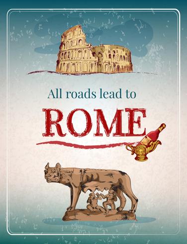 Poster retro de Roma vetor