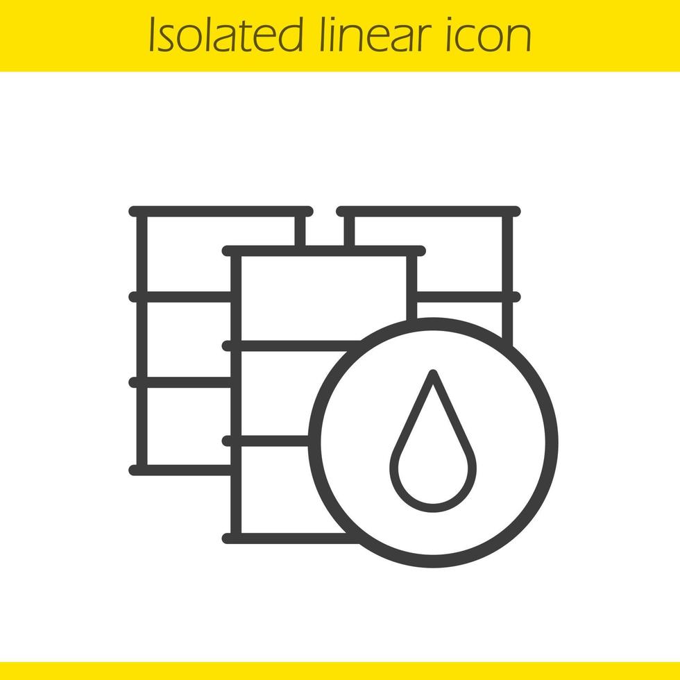 ícone linear de barris de óleo. símbolo de illustration.contour de linha fina. desenho de contorno isolado de vetor