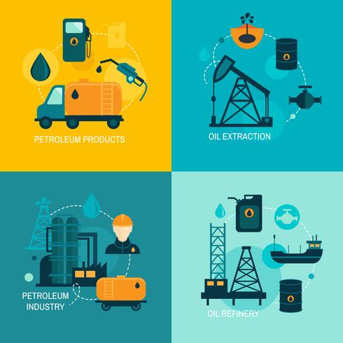 Composição plana de indústria de petróleo vetor