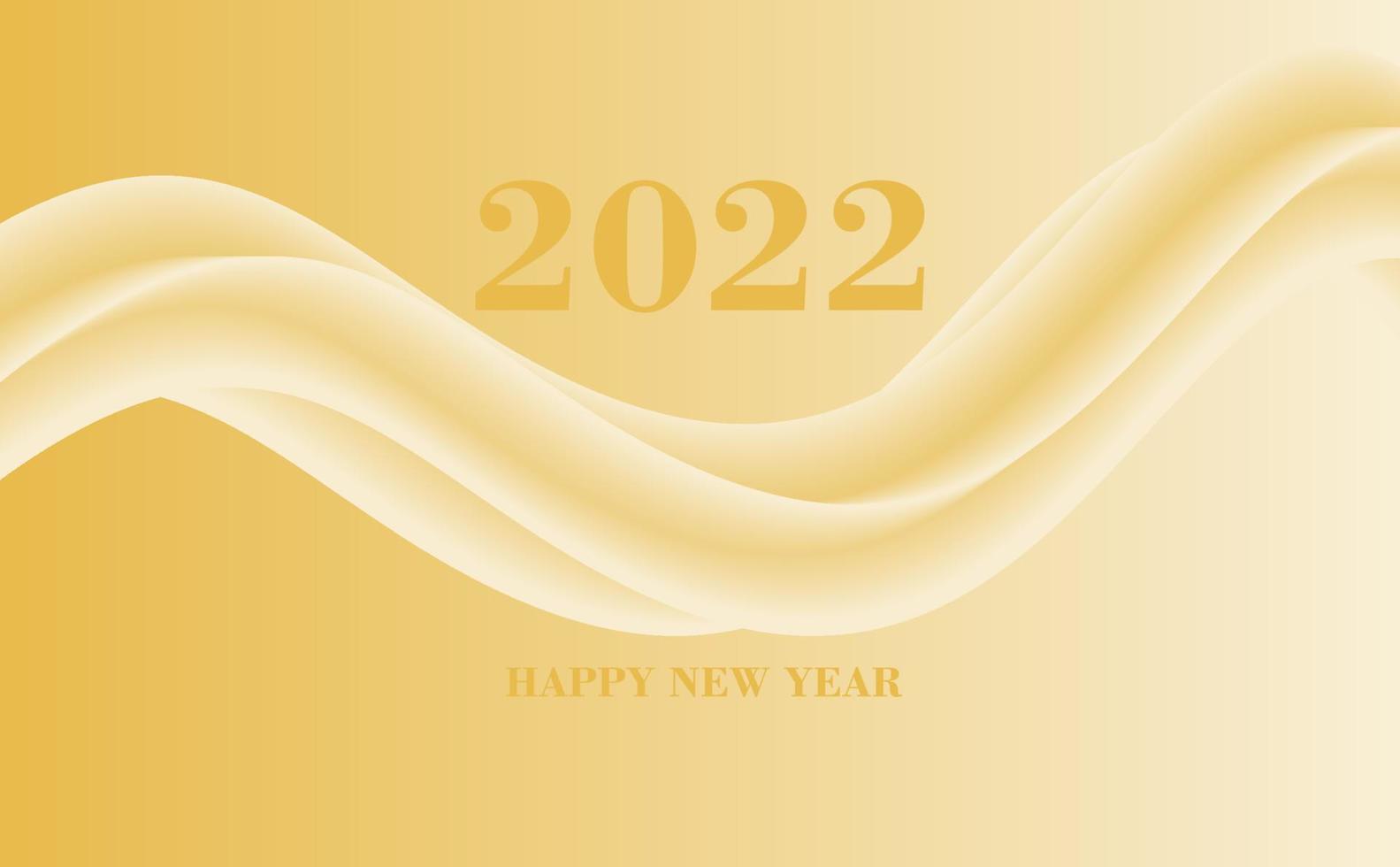 feliz ano novo 2022. números brancos e dourados sobre fundo branco vetor