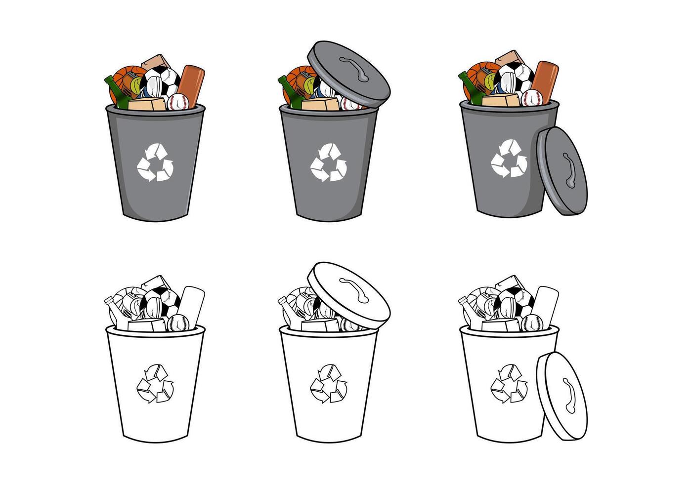 lixo bin Projeto ilustração vetor