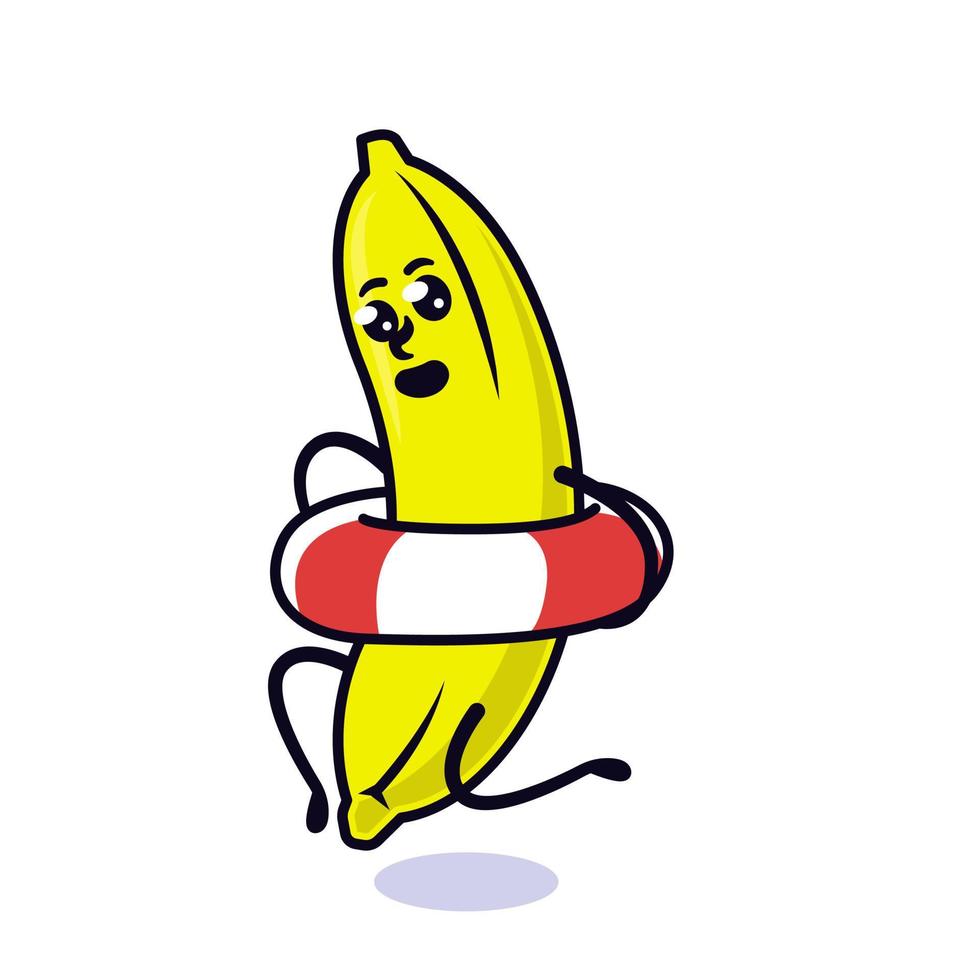 mascote banana fofa vetor