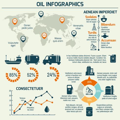 Infográfico de indústria de petróleo vetor