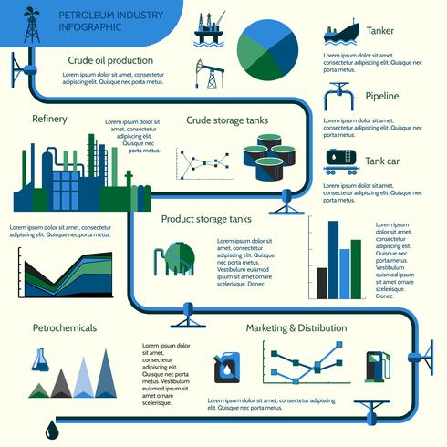 Infografia de produção de petróleo vetor