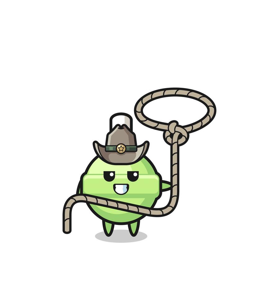 o pirulito cowboy com corda de laço vetor