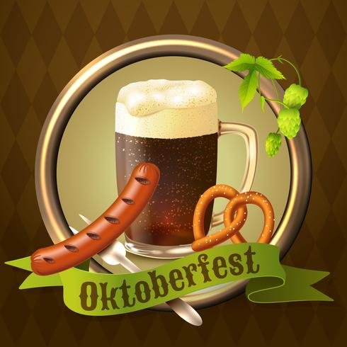 Canecas de cerveja Octoberfest poster vetor