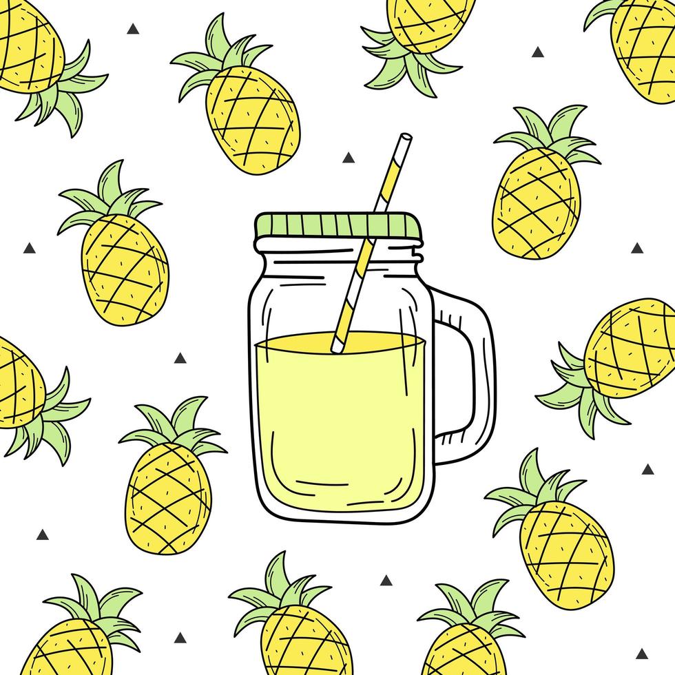mão desenhada limonada de melancia em uma jarra de vidro. vetor em branco