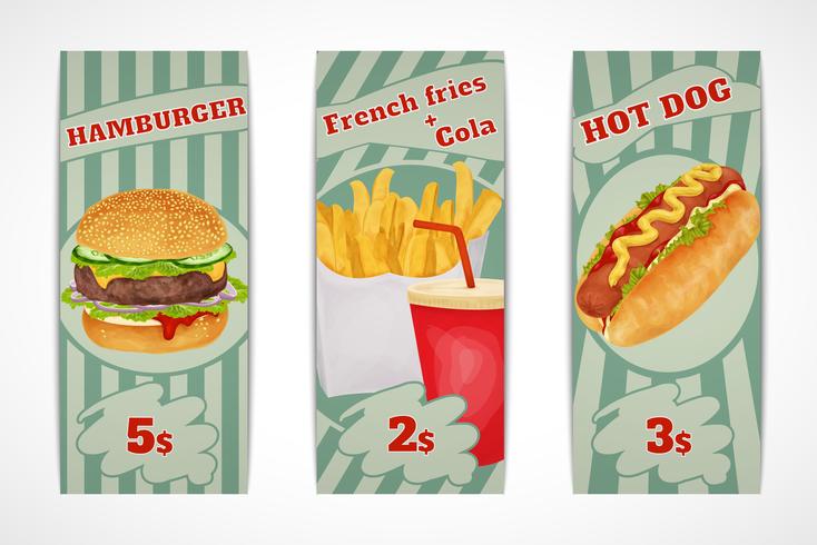 Banners de fast food vetor