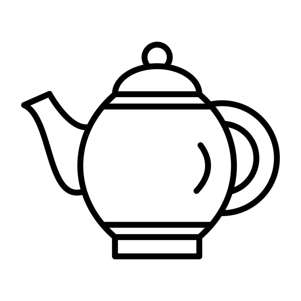 ícone de linha de bule de chá vetor