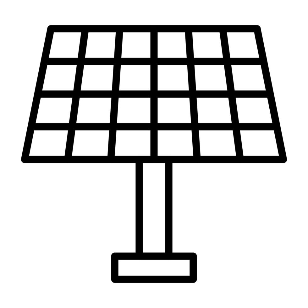 ícone de linha de painel solar vetor
