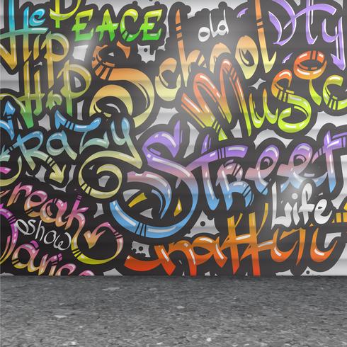 Fundo da parede de graffiti vetor