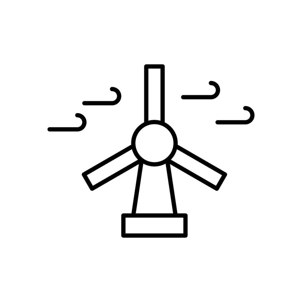 vento turbina ícone. simples esboço estilo. vento poder, geração, solar, plantar, água, fábrica, elétrico, renovável energia conceito. fino linha símbolo. isolado. vetor