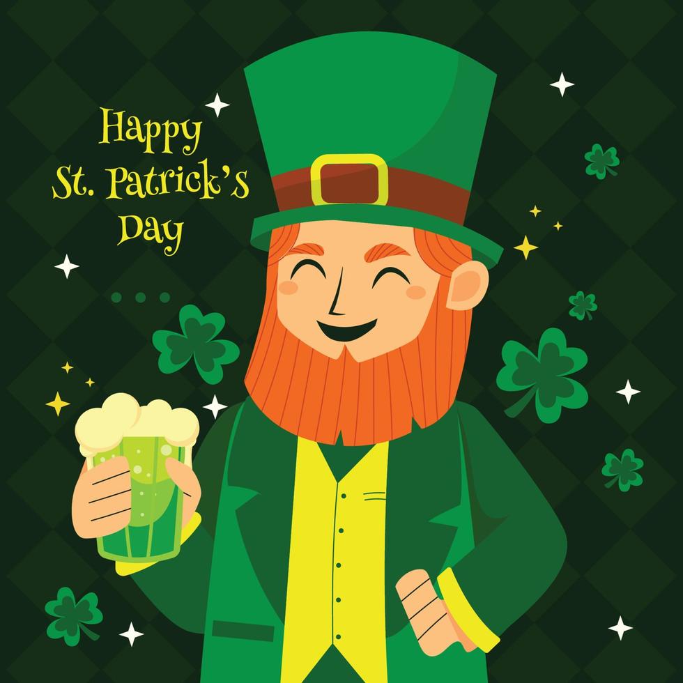 leprechaun comemora st. dia de patrick vetor