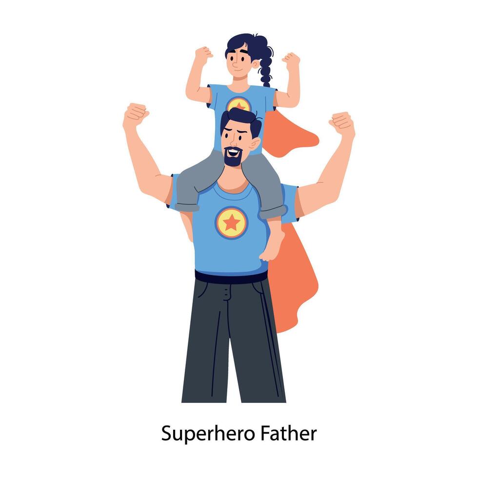 na moda Super heroi pai vetor