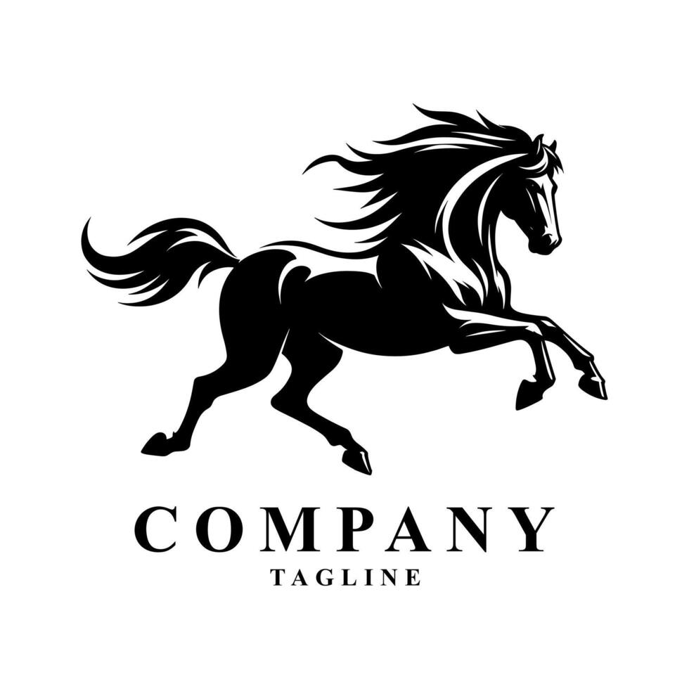 logotipo do cavalo preto vetor