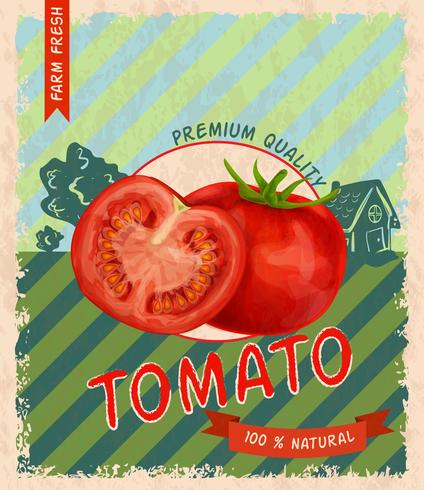 Poster retro de tomate vetor