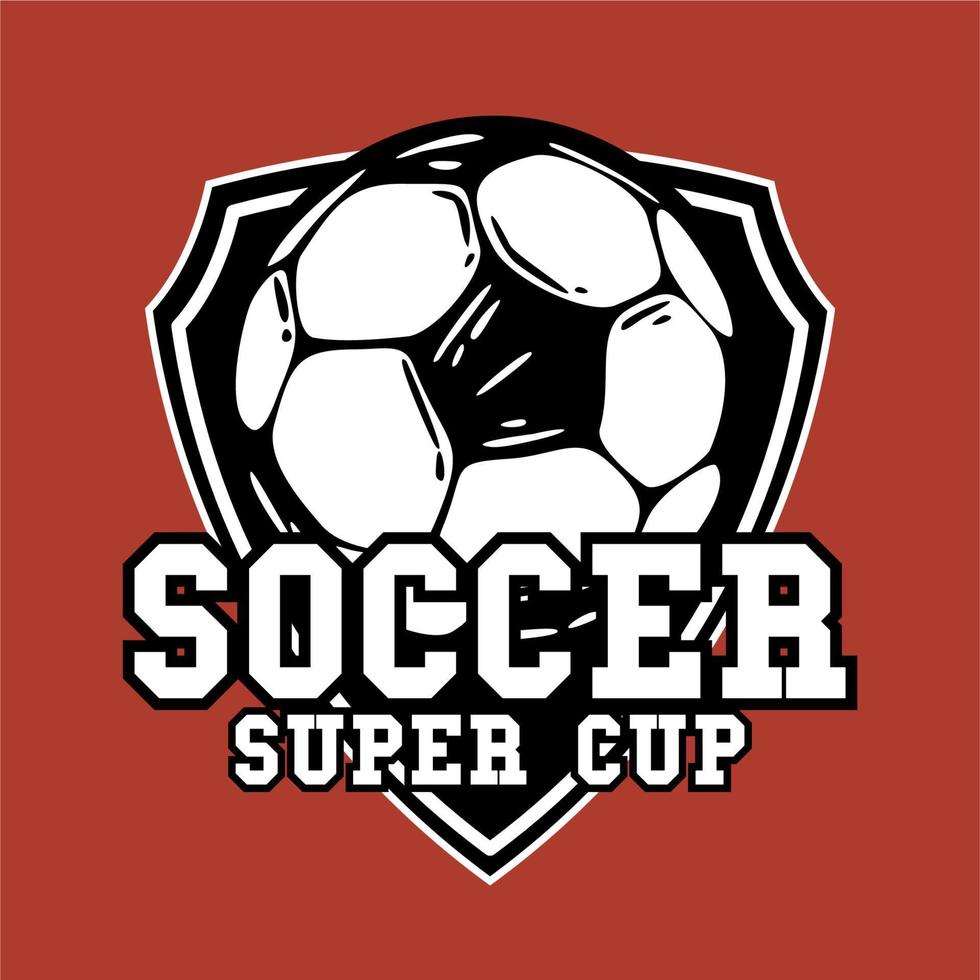design de logotipo supercopa de futebol com ilustração vintage de futebol vetor