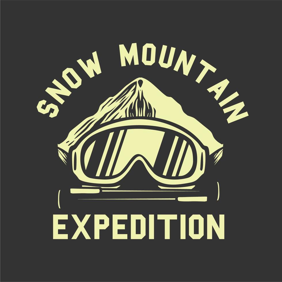 ilustração vintage design de logotipo expedição montanha neve vetor