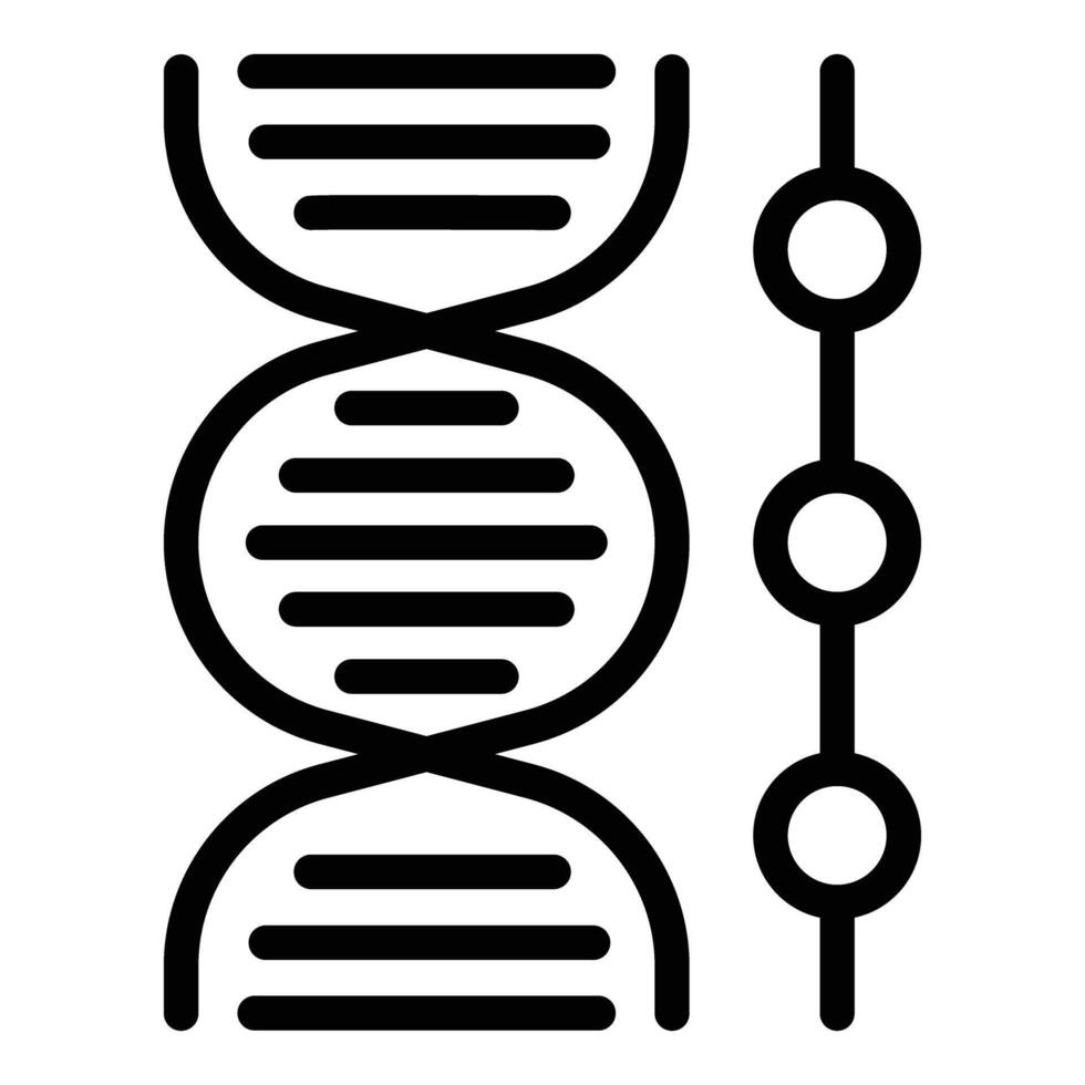 Preto e branco ícone do uma dna Duplo hélice estrutura, ideal para científico temas vetor