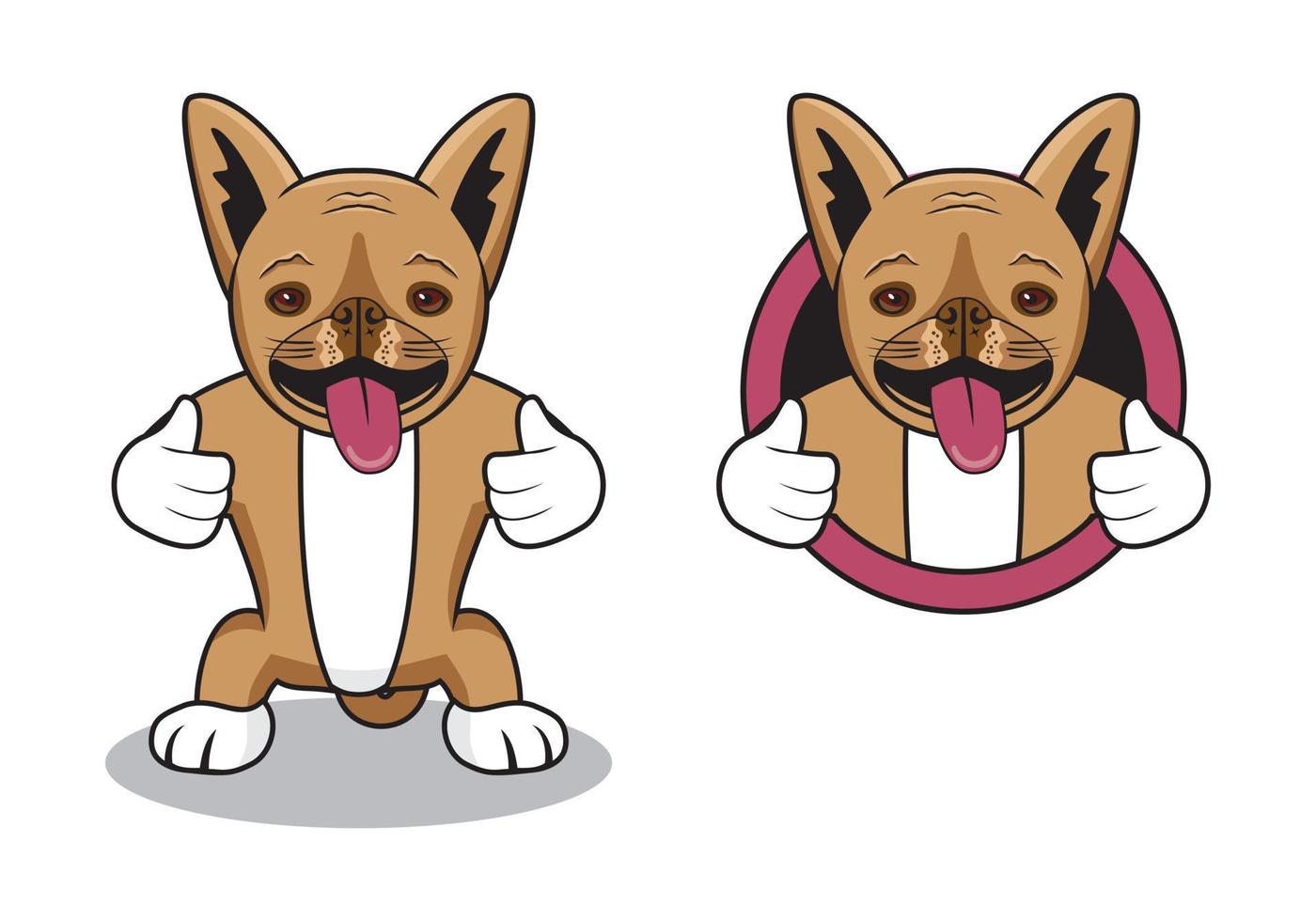 ilustração de desenho de personagem de desenho animado de cachorro fofo vetor