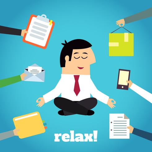 Empresário Yoga relaxante vetor