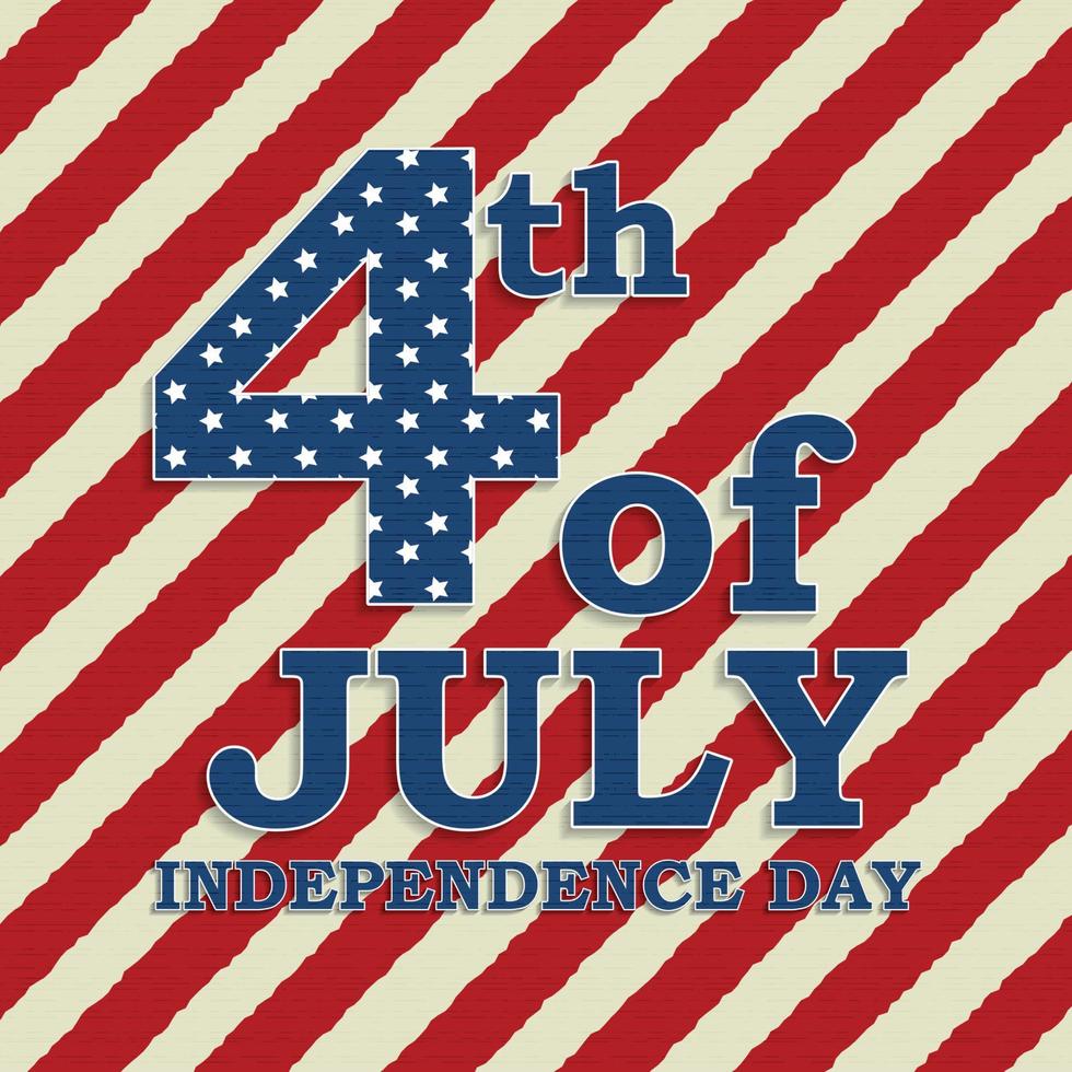 quatro de julho, dia da independência dos Estados Unidos. feliz aniversário america. ilustração vetorial vetor