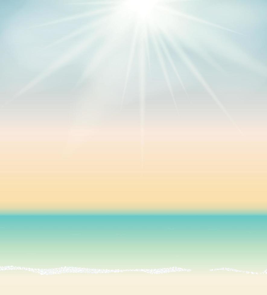 ilustração de fundo do vetor do mar e do céu no horário de verão