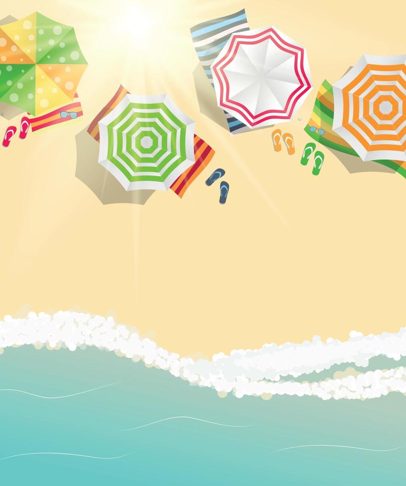 fundo do horário de verão. praia ensolarada em ilustração vetorial de estilo design plano vetor