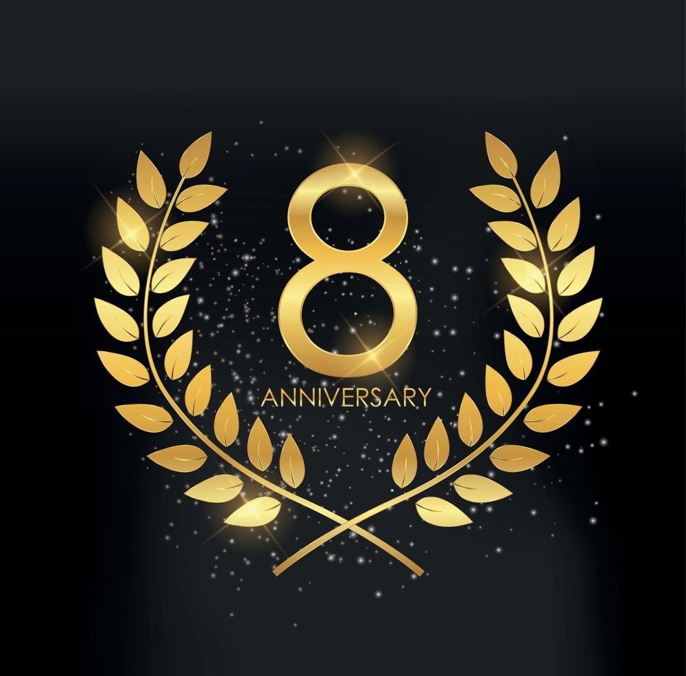 ilustração em vetor modelo logotipo aniversário de 8 anos