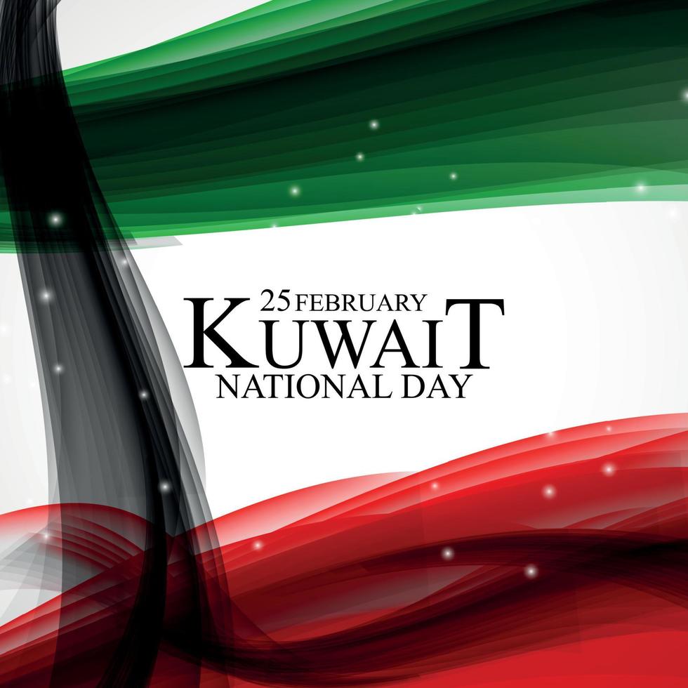 25 de fevereiro kuwait design de modelo de plano de fundo do dia nacional para cartão, banner, cartaz ou folheto. ilustração vetorial vetor