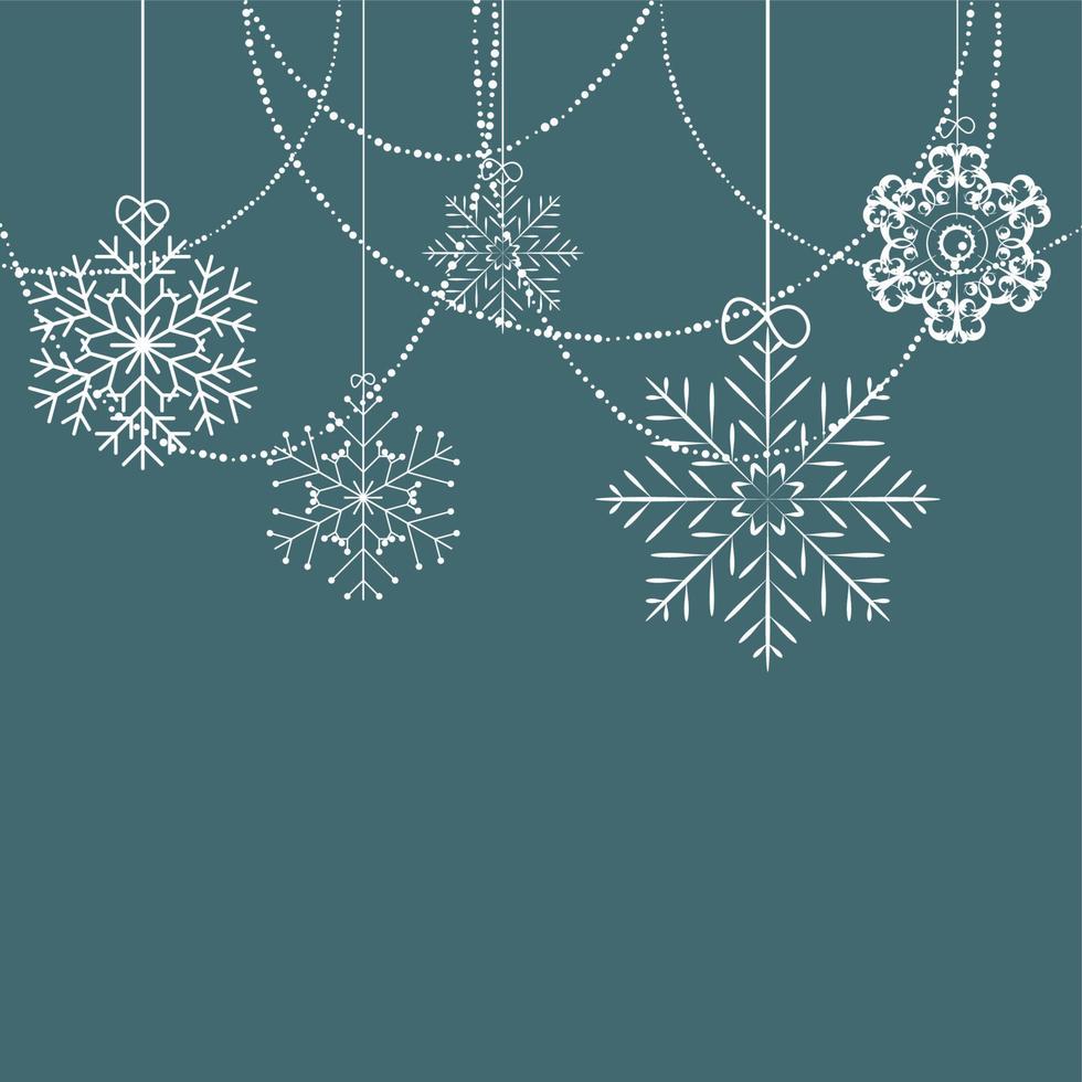 ilustração vetorial de fundo de flocos de neve de natal vetor