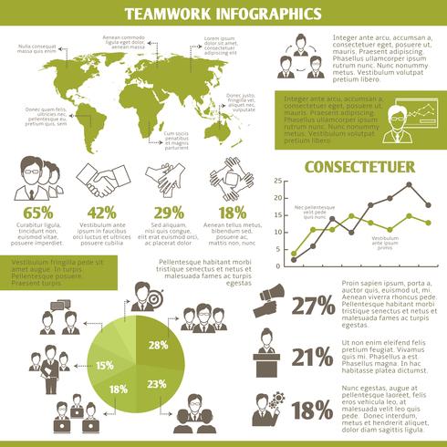 Infográfico de negócios de trabalho em equipe vetor