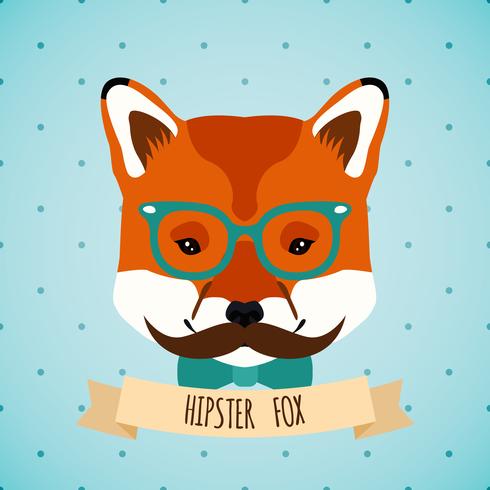 Retrato animal hipster vetor