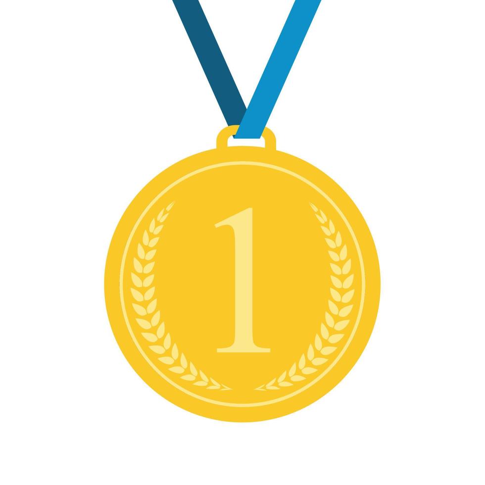 ícone de medalha de arte plana para web. aplicativo de ícone de medalha. ícone de medalha melhor. sinal de ícone de medalha. medalha ícone 1 primeiro lugar ouro. vetor