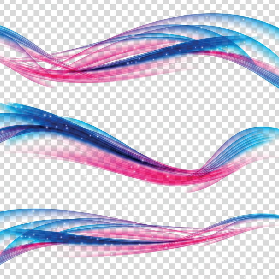 onda azul e rosa abstrata em fundo transparente. ilustração vetorial vetor