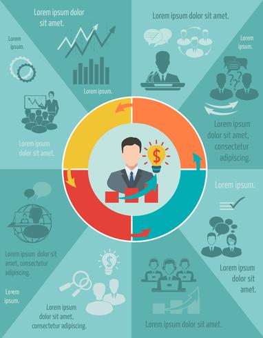 Conjunto de infográfico de reunião vetor