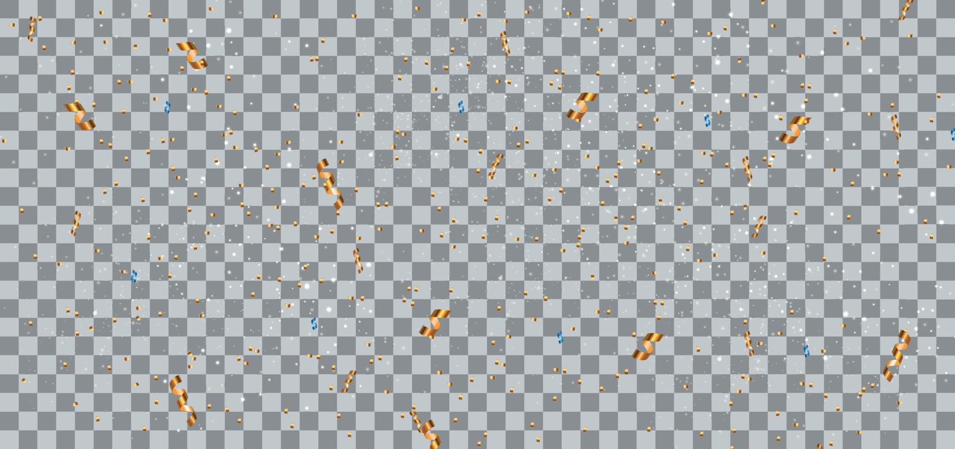 ouropel colorido e brilhos de fundo em ilustração vetorial de fundo transparente vetor
