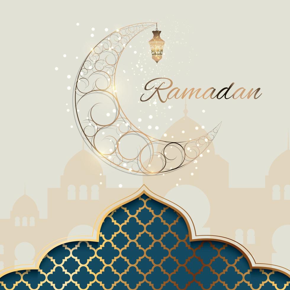 fundo para o festival da comunidade muçulmana Ramadan Kareem. eid mubarak. ilustração vetorial vetor