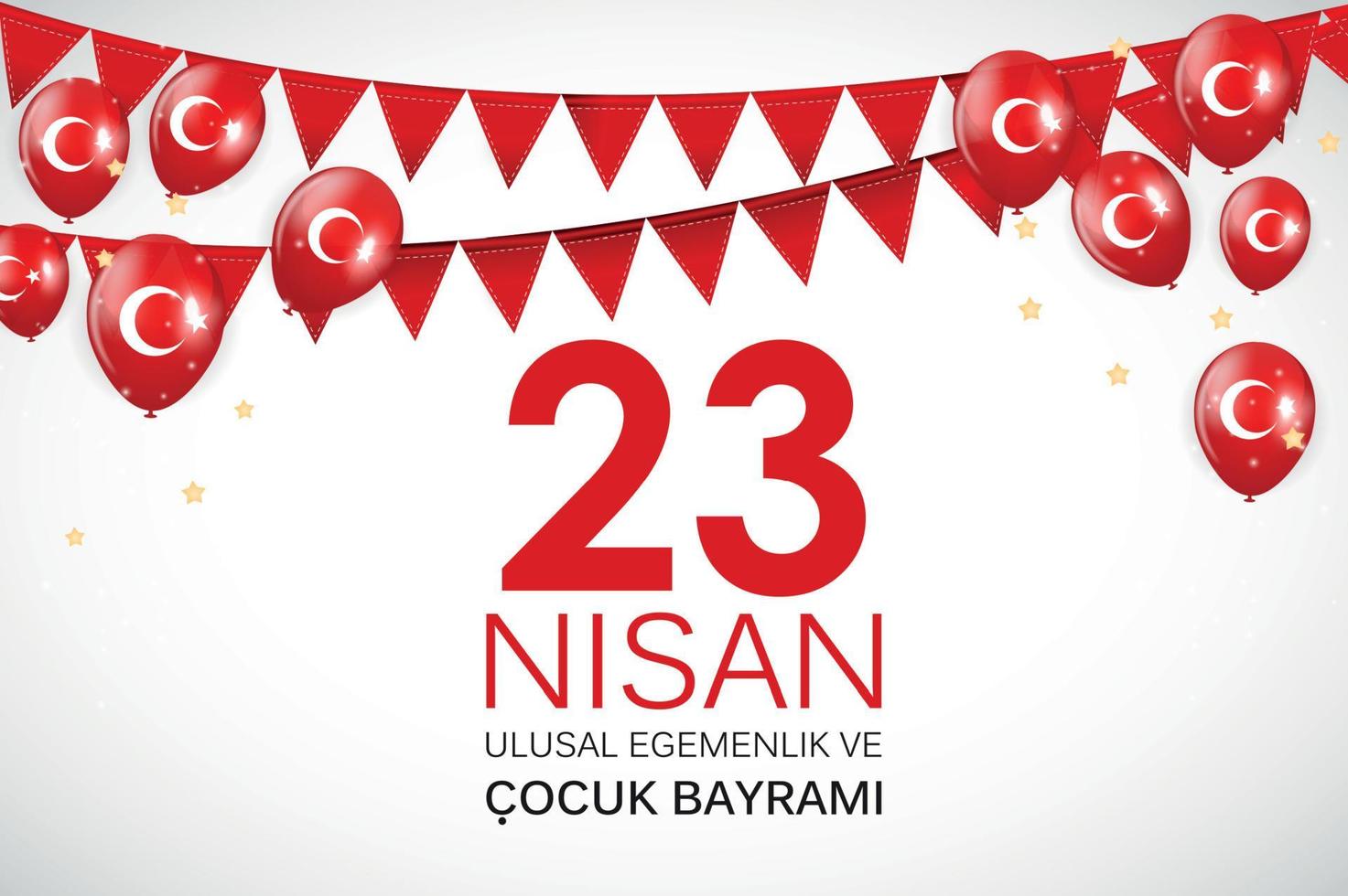 23 nisan cocuk baryrami. ilustração vetorial turco, 23 de abril, dia das crianças vetor