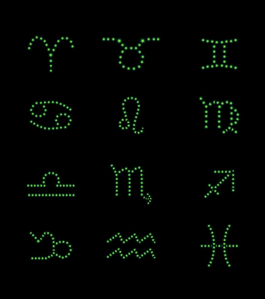 conjunto de símbolo do signo do Zodíaco. ilustração vetorial vetor