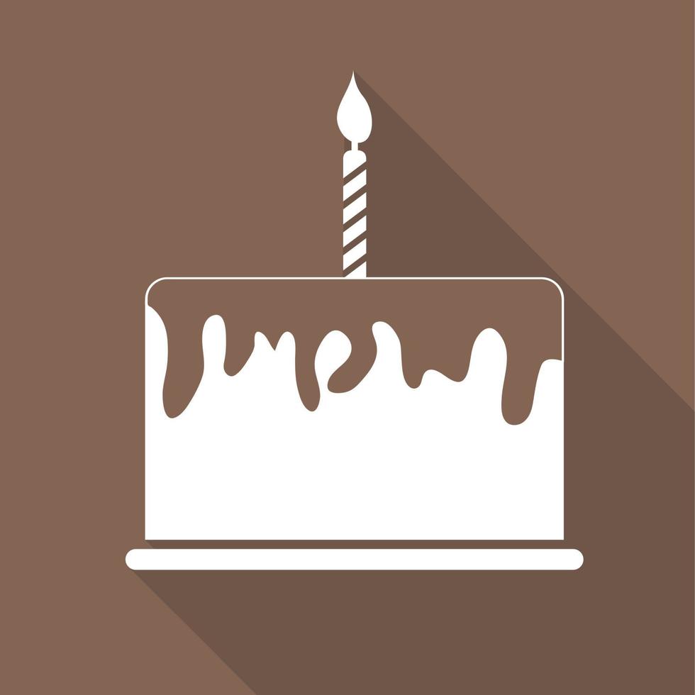 ilustração em vetor ícone web plana bolo de aniversário