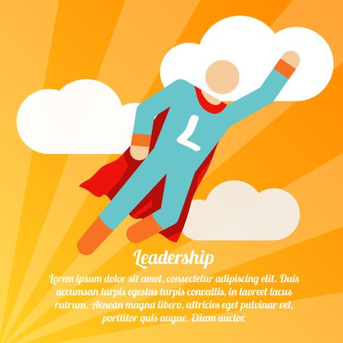 Cartaz de super-herói de liderança vetor