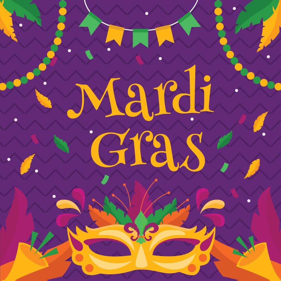 fundo de festa de máscaras de mardi gras vetor