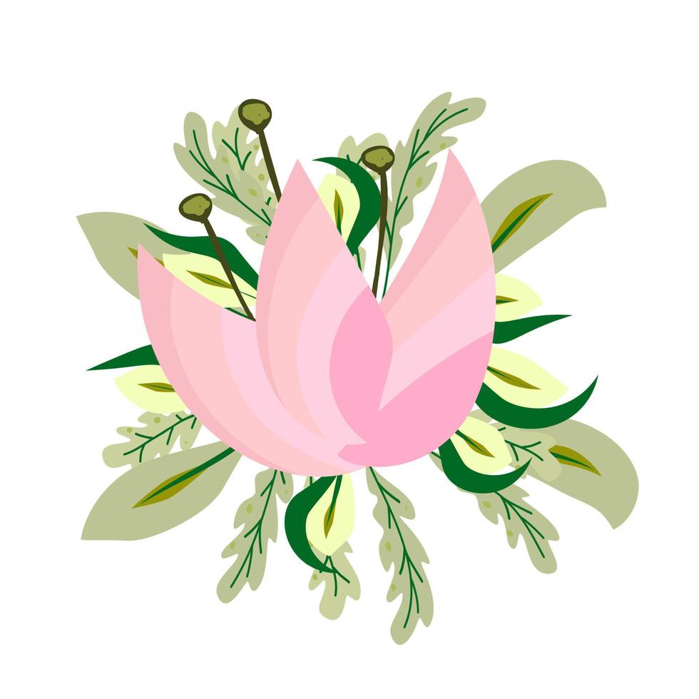 ilustração vetorial de ícone de flor e folha para o padrão vetor