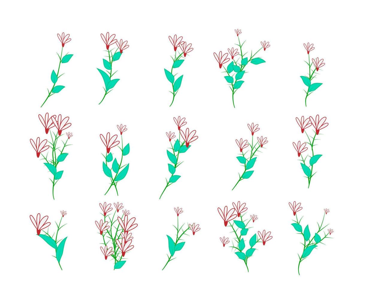 ilustração vetorial de ícone de flor e folha para o padrão vetor